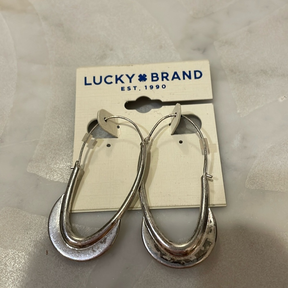 Lucky NWT weathered silver earrings